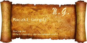 Maczki Gergő névjegykártya